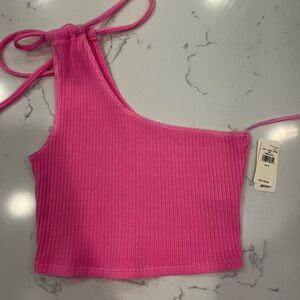 AERIE HOT PINK OFF THE SHOULDER TANK